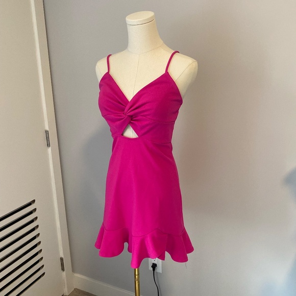 Pink Twist Front Mini Dress | Fashion Nova Ruffle - Picture 2 of 6